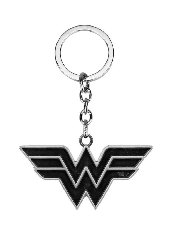 سلسلة مفاتيح بتصميم شعار فيلم "Wonder Woman" أنتيك بيوتر/ فضي