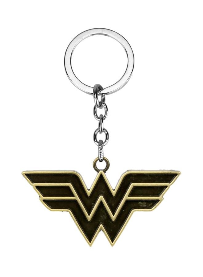 سلسلة مفاتيح بتصميم شعار فيلم "Wonder Woman" برونزي/ أسود