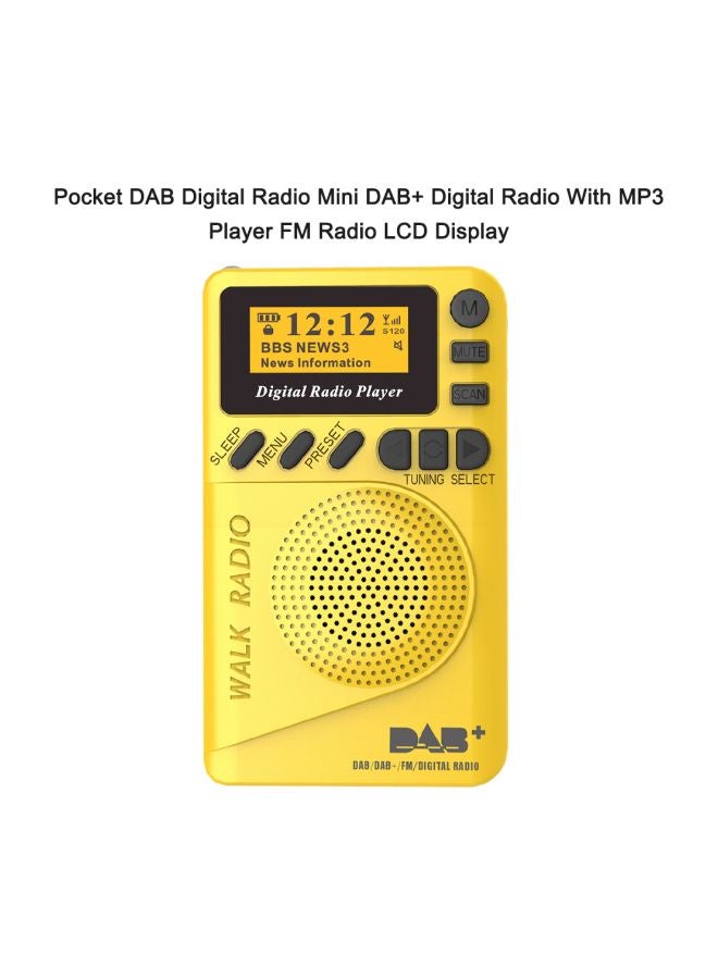 Generic - Pocket Digital Radio With MP3 Player DAB-P9 Yellow/Black - Image 1