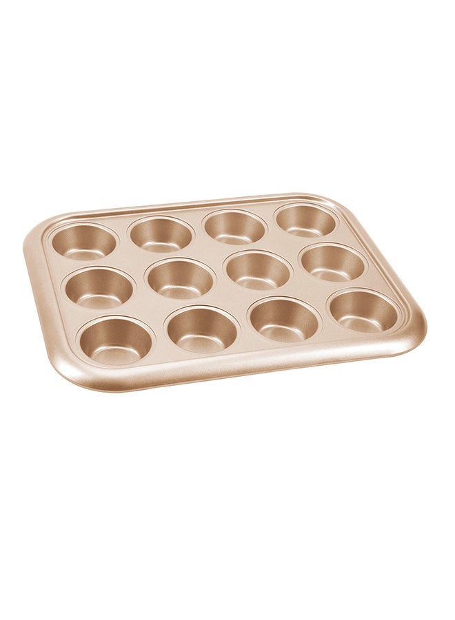 Royalford 12-Cups Muffin Pan Gold 38x3.5x29.5cm  - Image 3