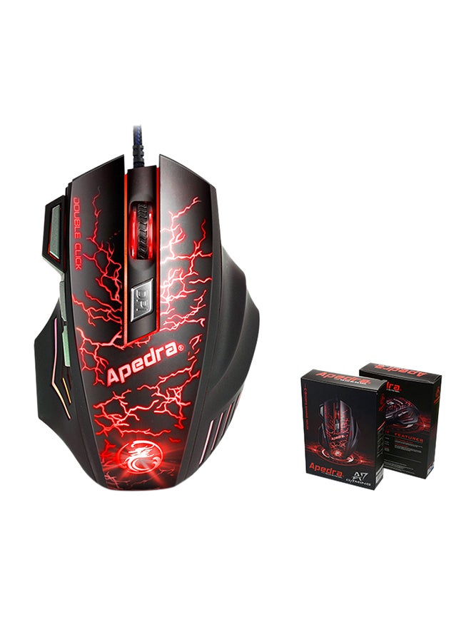 Apedra A7 Gaming Mouse For Windows XP/Vista/7/8/10/MAC OS X Black/Red