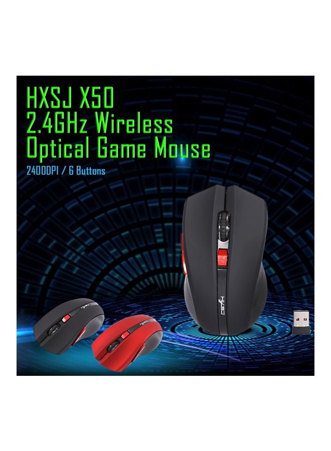 إتش إكس إس جيه - ماوس ألعاب لاسلكي X50 بمستقبل USB - Image 1