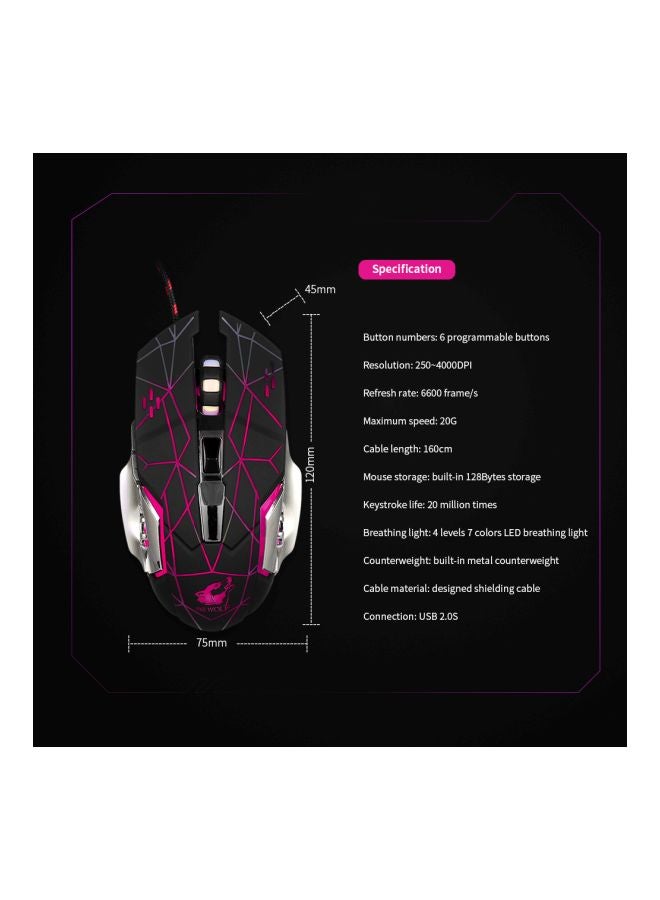 Professional LED Wired Gaming Mouse Black/Silver/Orange - v1564988437/N28863652A_2