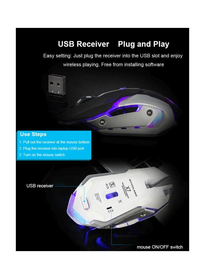 Wireless Gaming Mouse With Programmable Buttons Black/Silver/Red - v1564988449/N28863680A_5