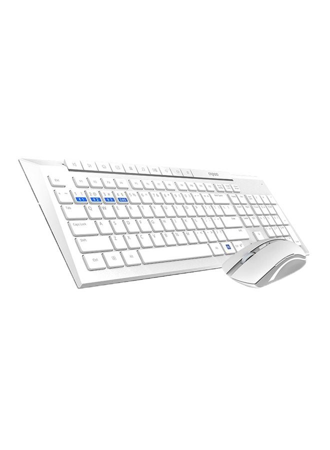 Rapoo 8200M Wireless Keyboard With Mouse Set White - Image 1