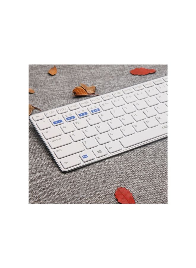 Rapoo Wireless Keyboard and Mouse Combo 9300M Multimode Connection 3.0/4.0/2.4 GHz World's Ultra Slim English Arabic Keyboard and Mouse White - Image 5