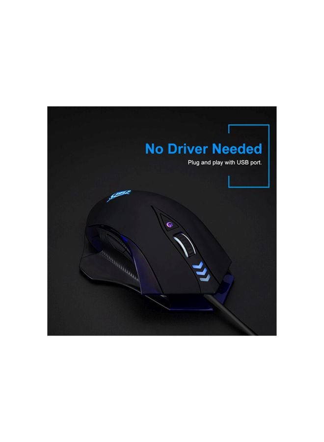 Magic-Refiner MG5 USB Wired Gaming Mouse Black/Blue  - Image 5