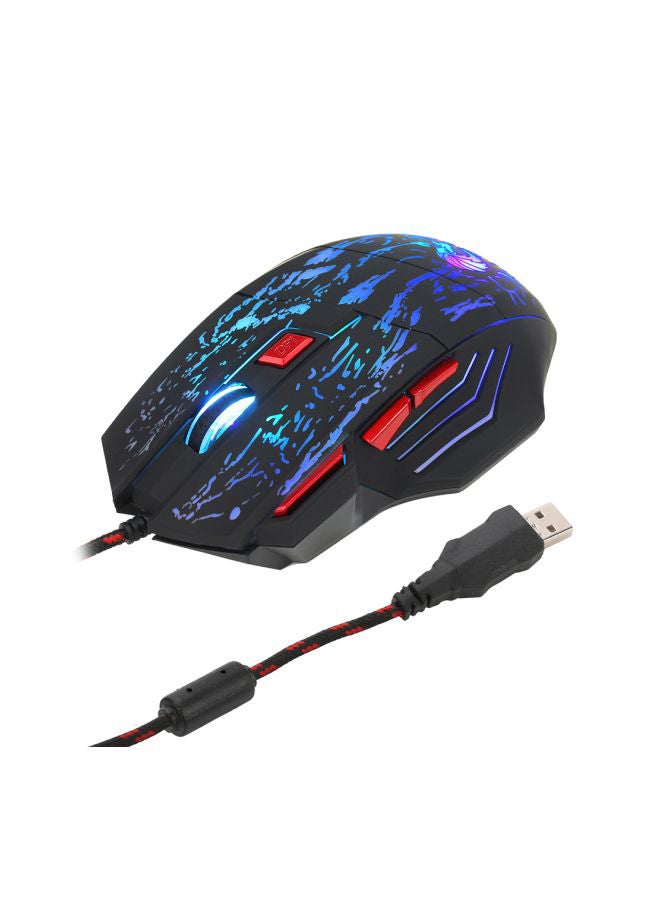 HXSJ - Wired Optical Gaming Mouse Black/Blue - Image 1