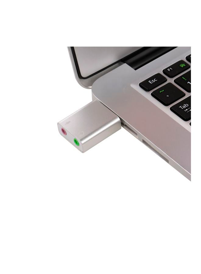 Generic USB Audio Sound Card White/Silver  - Image 4