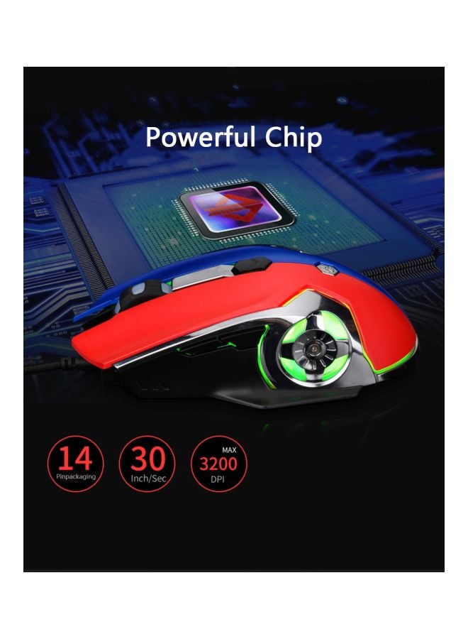 Ajazz USB Wired Gaming Mouse Red/Black/Purple  - Image 2