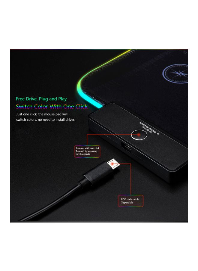 Ajazz Foldable Luminous Mouse Mat Black  - Image 2