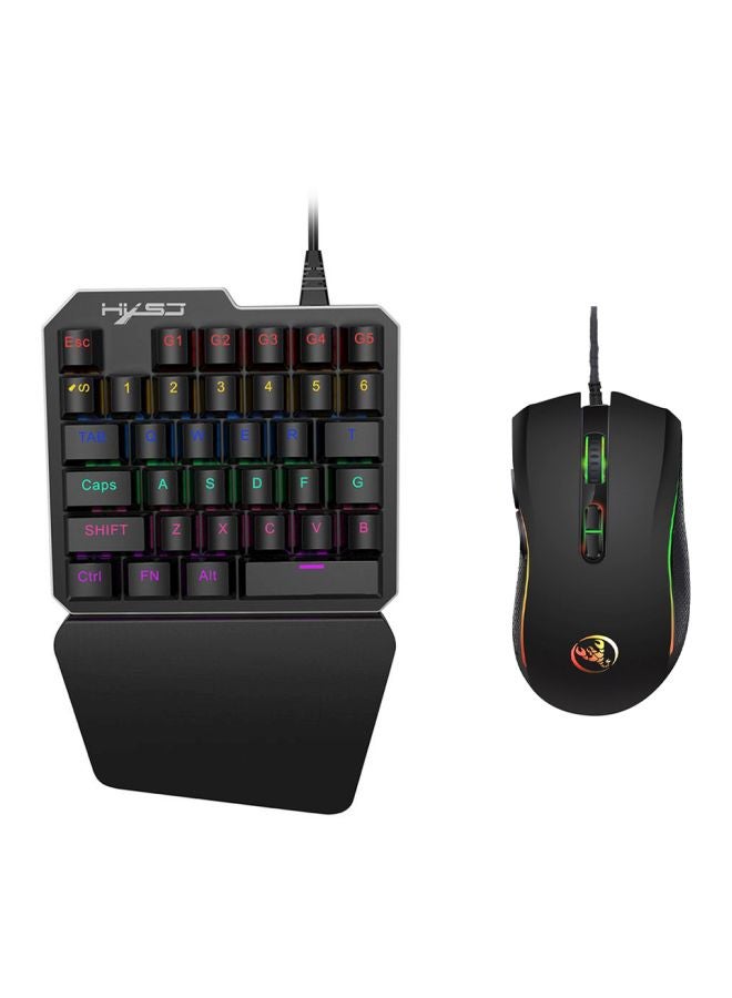 إتش إكس إس جيه مجموعة لوحة مفاتيح سلكية بإضاءمتعددة الألوان RGB مع ماوس  - Image 1