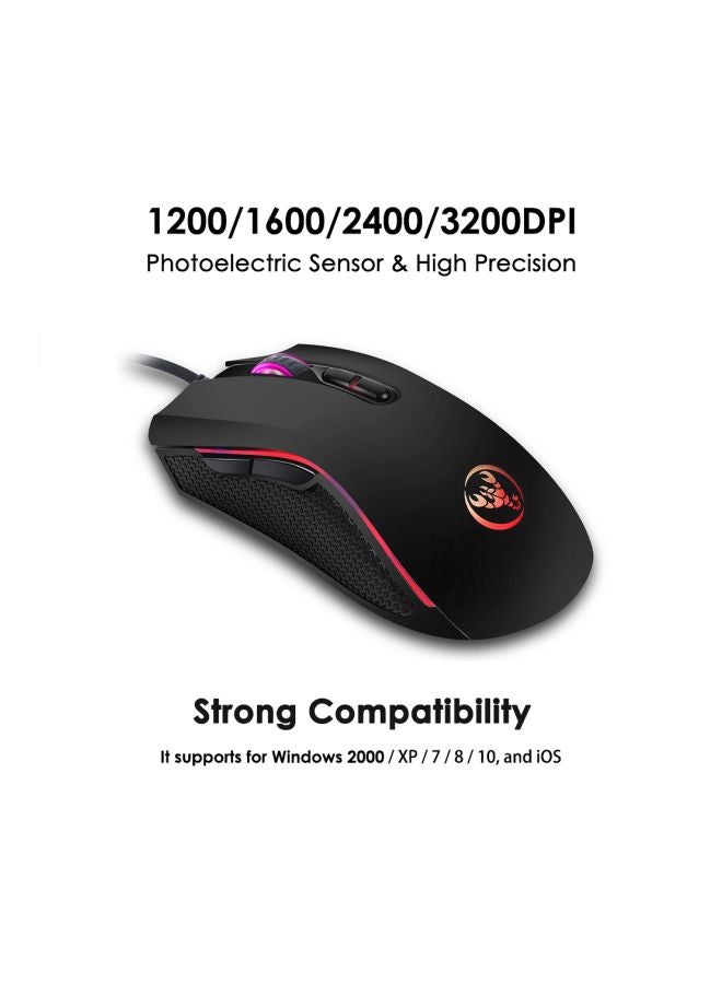 إتش إكس إس جيه مجموعة لوحة مفاتيح سلكية بإضاءمتعددة الألوان RGB مع ماوس  - Image 3