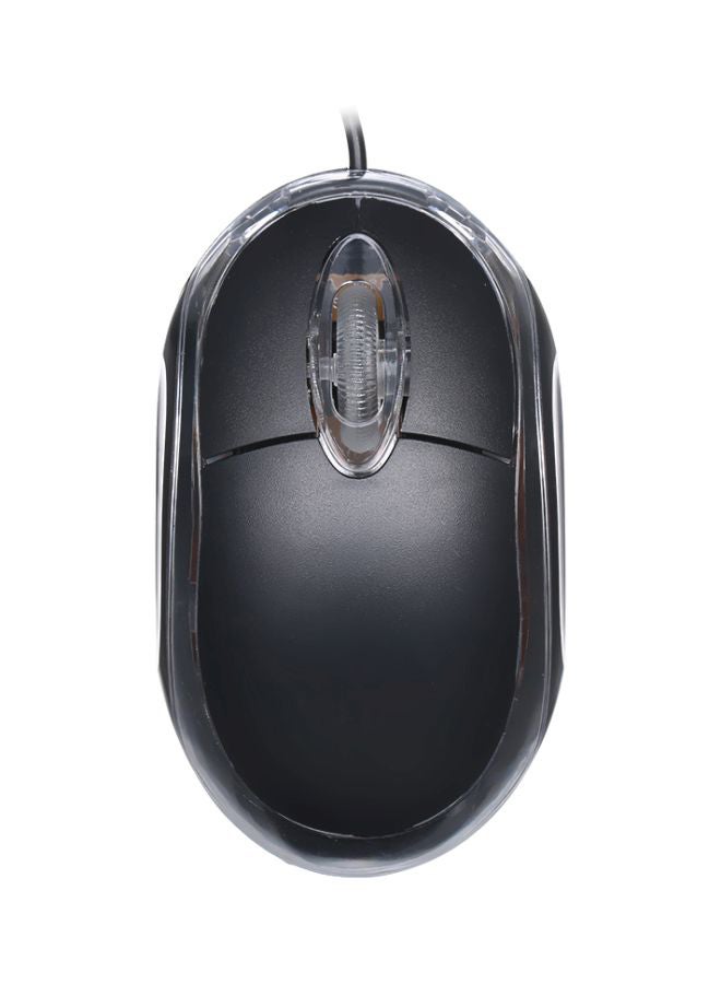 Wired Optical Portable Mouse With USB Port Black/Clear - Image 1
