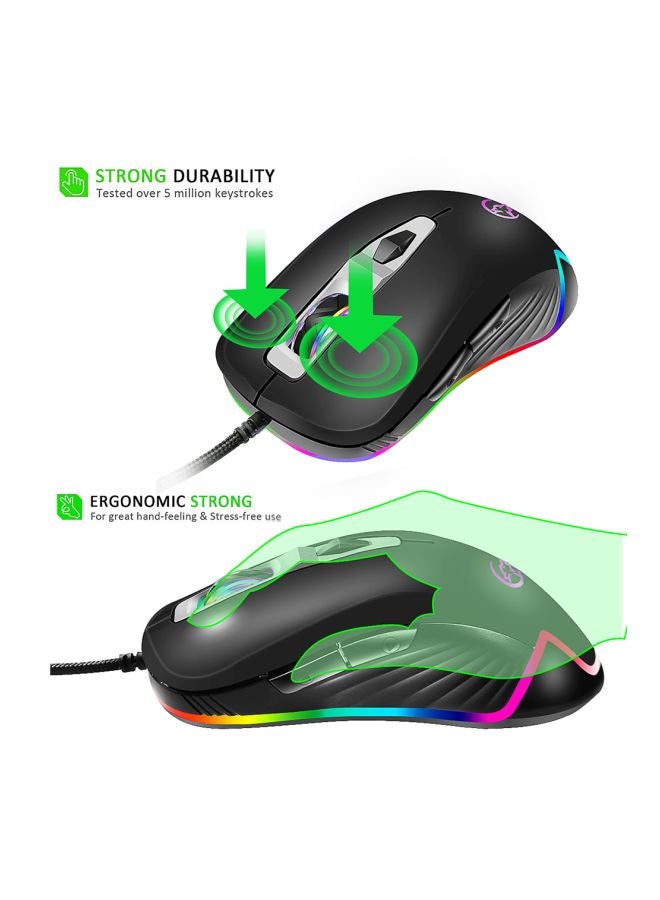 Wired LED Backlit Optical Gaming Mouse Black - Image 3