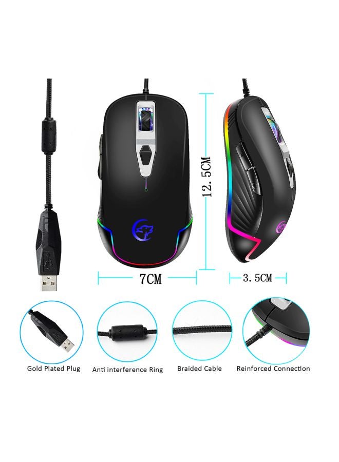 Wired LED Backlit Optical Gaming Mouse Black - Image 5