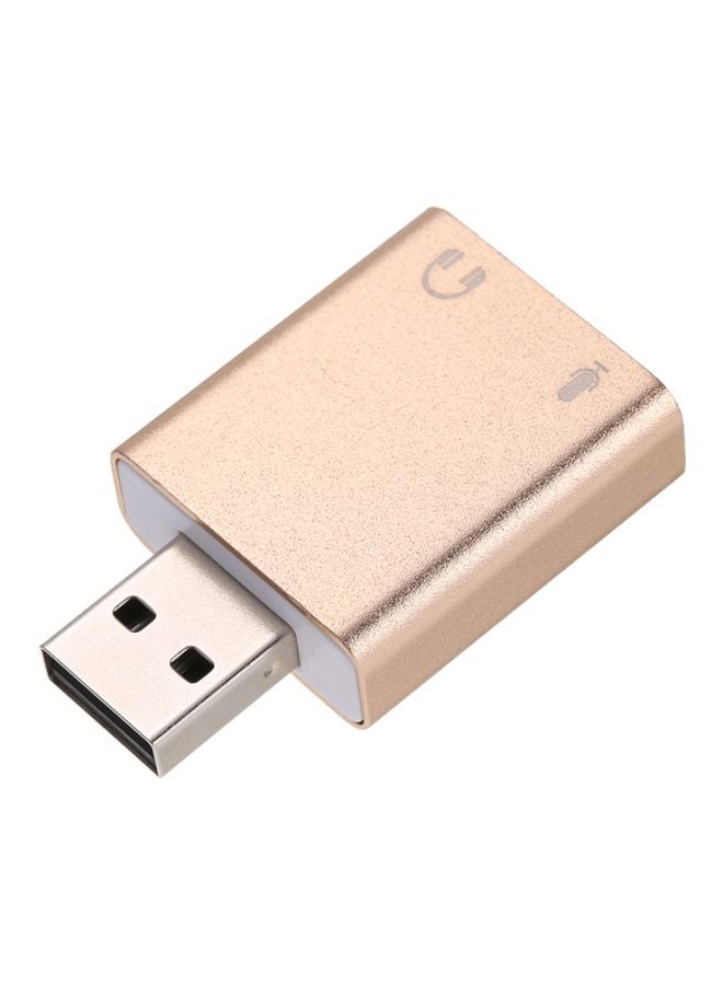محول صوت بمنفذ USB ذهبي وردي - Image 1