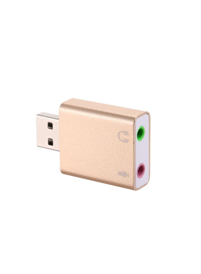 محول صوت بمنفذ USB ذهبي وردي - Image 2