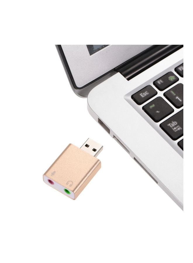 محول صوت بمنفذ USB ذهبي وردي - Image 5