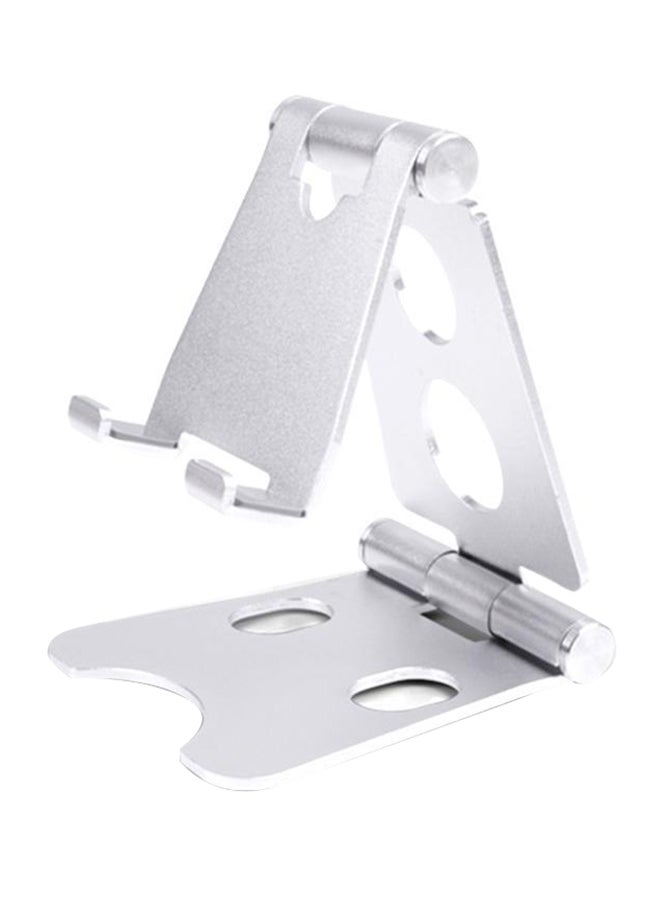 Portable Geometric Shape Folding Mobile Stand Silver - Image 1