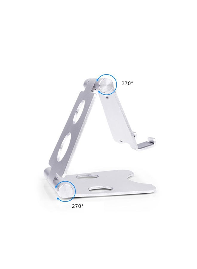 Portable Geometric Shape Folding Mobile Stand Silver - Image 2