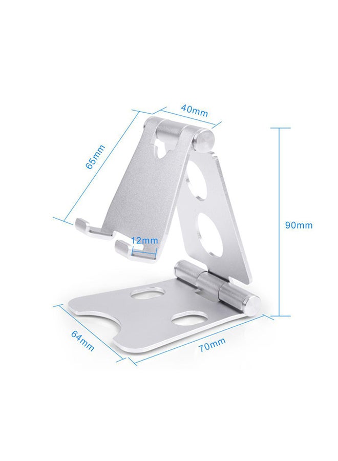 Portable Geometric Shape Folding Mobile Stand Silver - Image 3