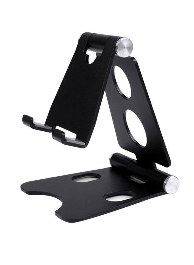 حامل قائم للهواتف المحمولة سهل الحمل بتصميم هندسي قابل للطي أسود