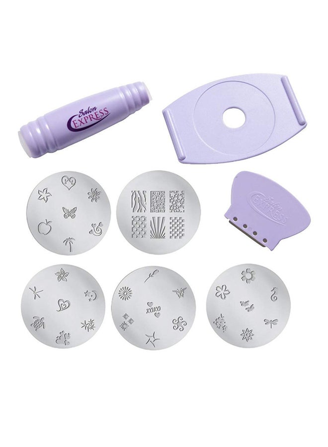 He Professional Nail Art Stamping Nail Polish Kit Purple  - Image 1