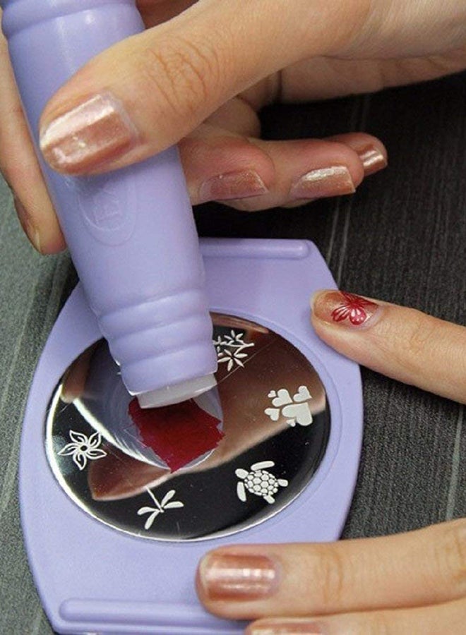 He Professional Nail Art Stamping Nail Polish Kit Purple  - Image 2