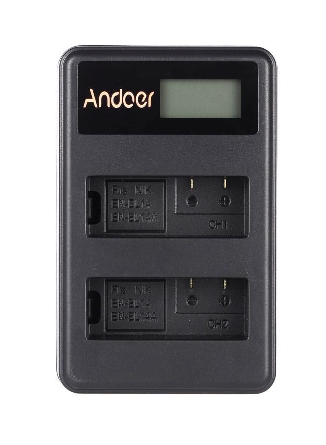 ANDOER Rechargeable Camera Battery Charger For Nikon EN-EL14 Black - Image 1