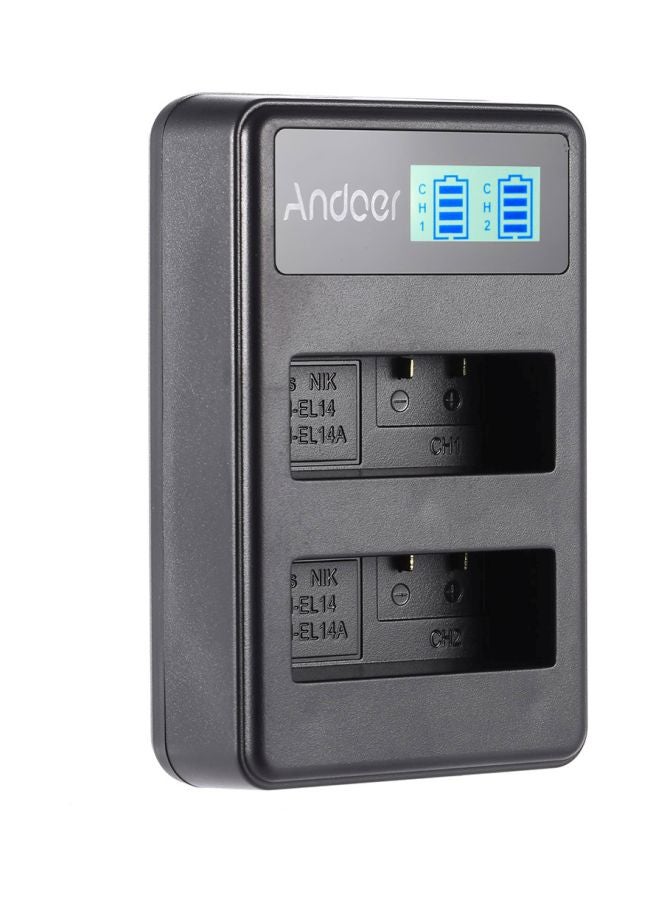 ANDOER Rechargeable Camera Battery Charger For Nikon EN-EL14 Black - Image 3