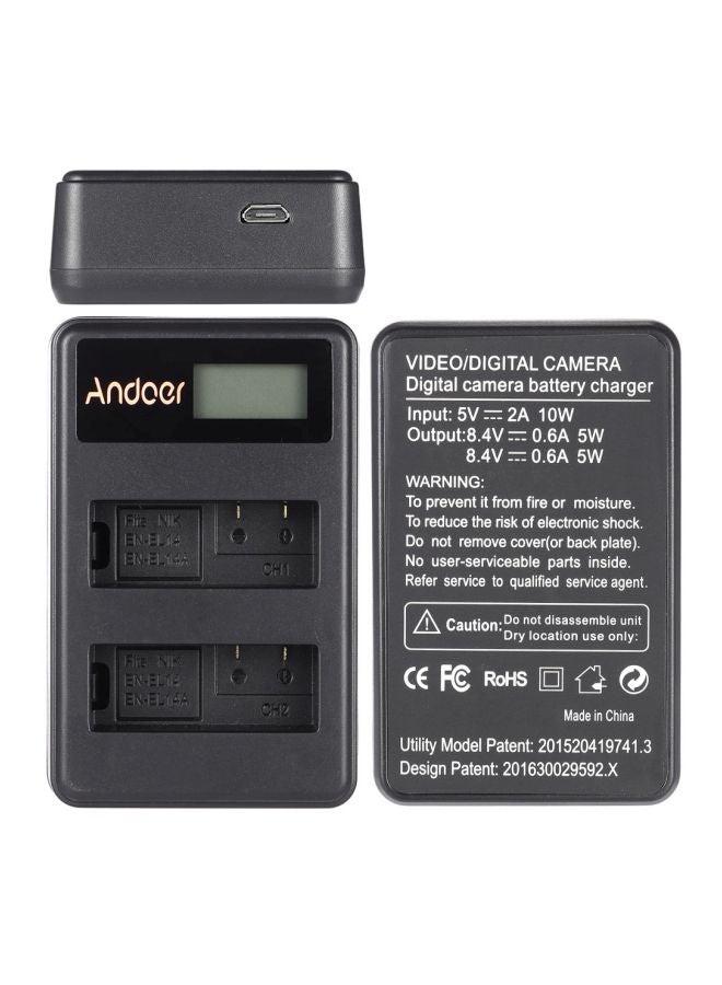 ANDOER Rechargeable Camera Battery Charger For Nikon EN-EL14 Black - Image 5