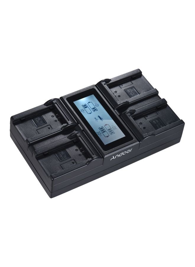 أندوير شاحن بشاشة LCD ب4 قنوات لبطارية كاميرا سوني NP-FZ100 أسود - Image 1