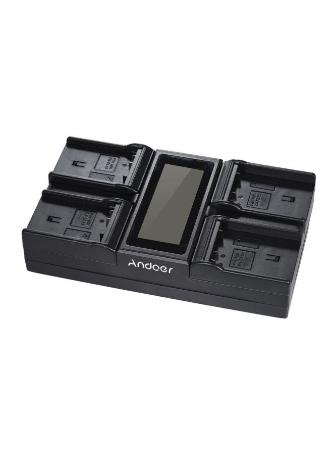 أندوير شاحن بطارية الكاميرا الرقمية مع شاشة عرض LCD و4 قنوات لبطارية كاميرا نيكون EN-EL 15 أسود - Image 2