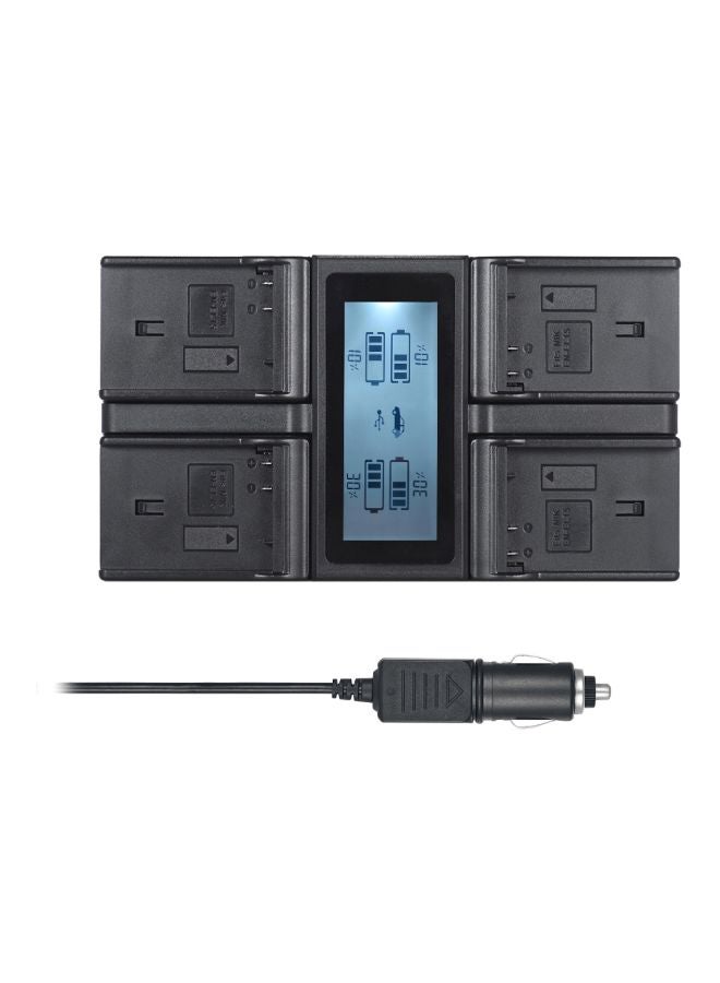 أندوير شاحن بطارية الكاميرا الرقمية مع شاشة عرض LCD و4 قنوات لبطارية كاميرا نيكون EN-EL 15 أسود - Image 1