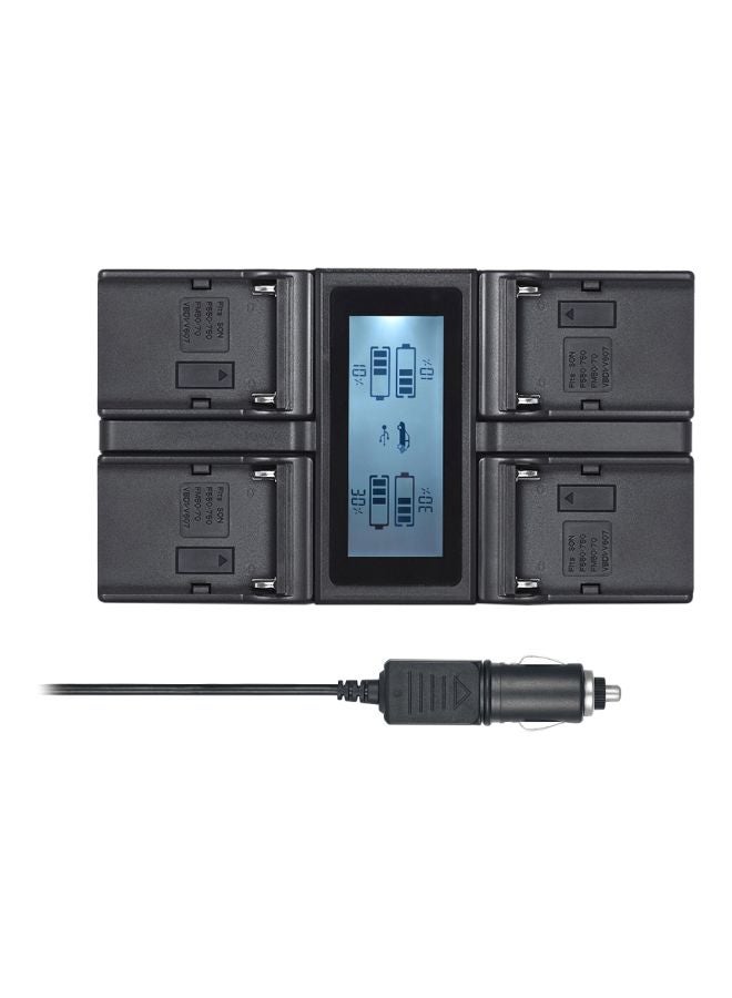 ANDOER 4-Channel Digital LCD Display Camera Battery Charger For Sony NP-F970 Battery Black - Image 1