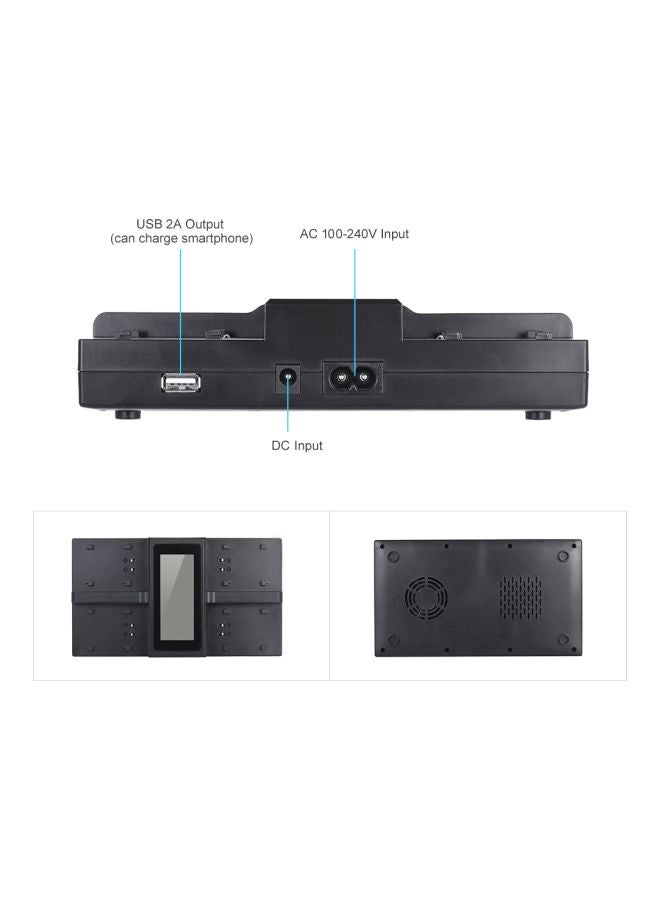 ANDOER 4-Channel Digital LCD Display Camera Battery Charger For Sony NP-F970 Battery Black - Image 5