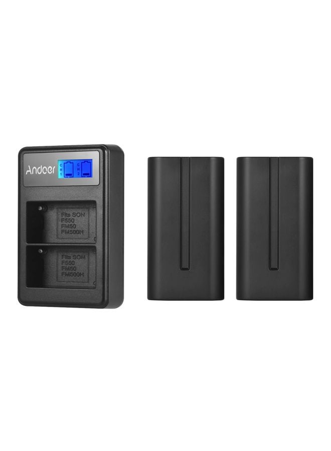 ANDOER 2200.0 mAh 2-Piece Dual Channel Battery And Charger Kit Black - Image 1