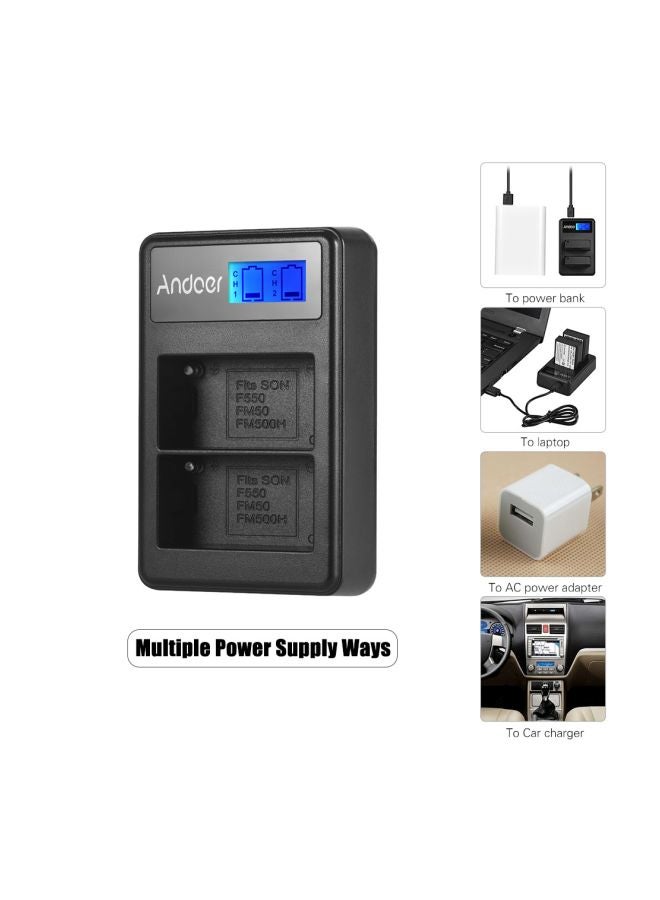 ANDOER 2200.0 mAh 2-Piece Dual Channel Battery And Charger Kit Black - Image 4