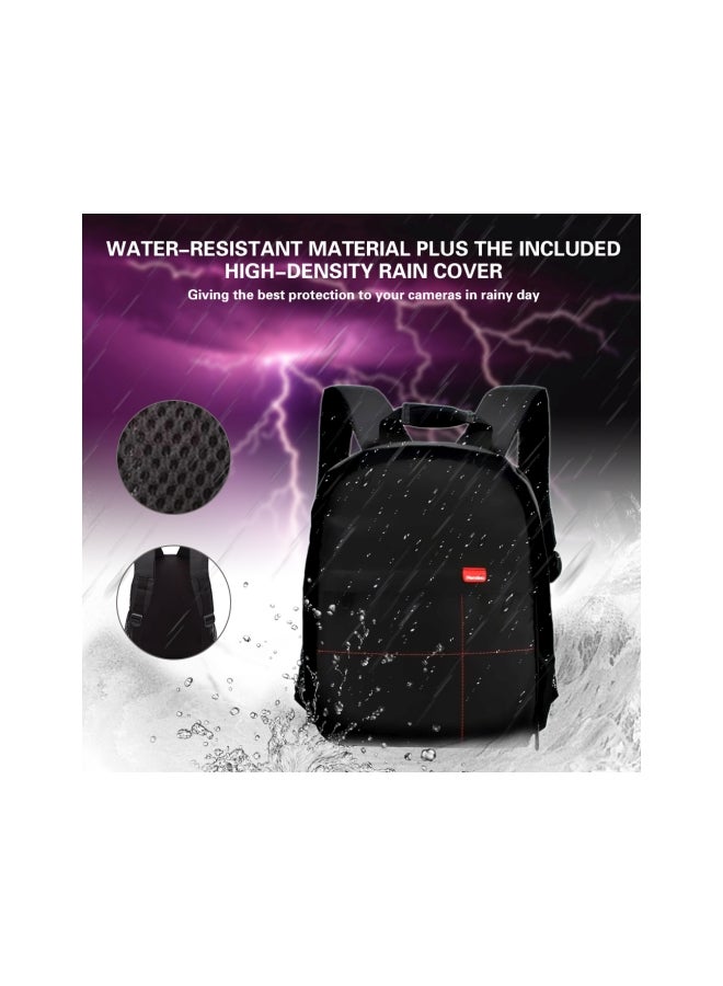 Multifunctional Digital Camera Backpack Red/Black  - Image 5