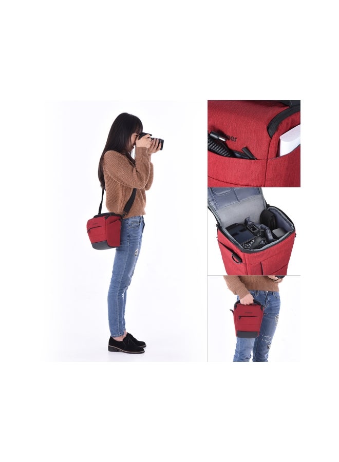 ANDOER Portable Camera Shoulder Bag Red/Black  - Image 4
