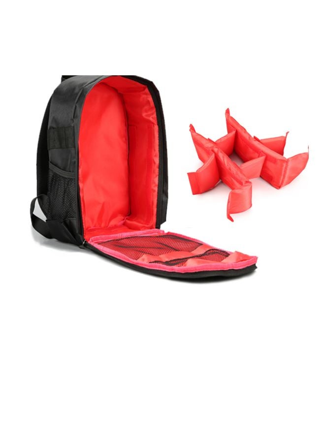 Waterproof Camera Backpack With Rain Cover Black/Red - Image 3