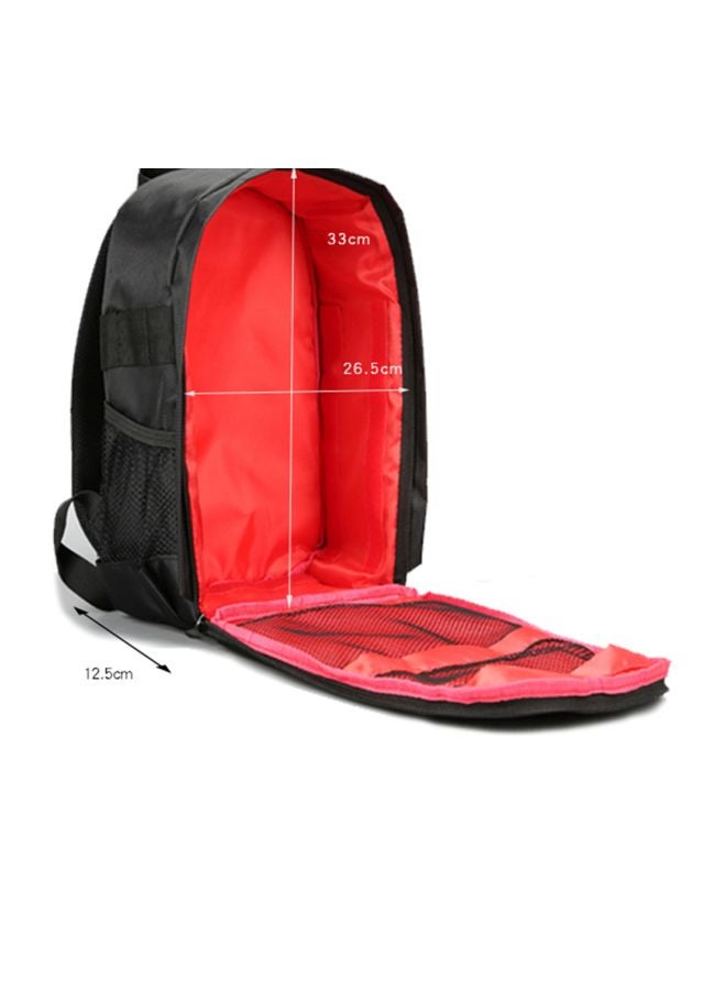 Waterproof Camera Backpack With Rain Cover Black/Red - Image 2