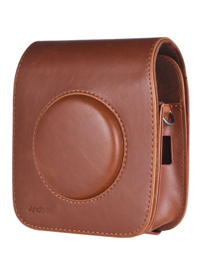 ANDOER Protective Camera Case With Shoulder Strap For Fujifilm Instax SQ10 Brown  - Image 3