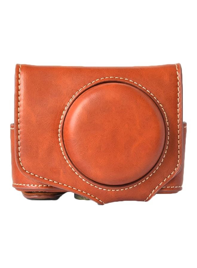 Generic - Protective Camera Case With Strap For Canon Powershot G7 X Mark II/G7X II Brown - Image 1