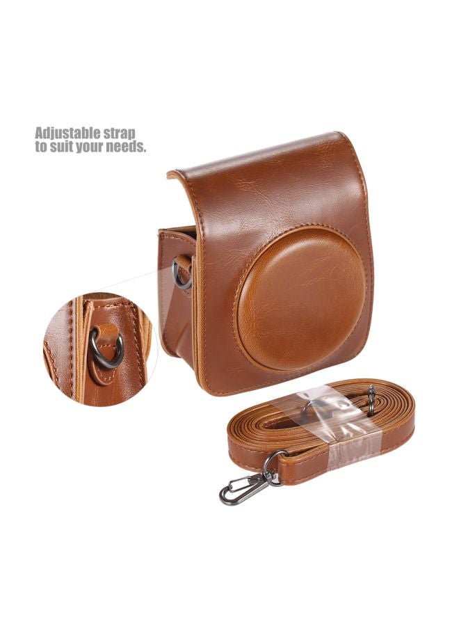 Case Cover With Strap For Fujifilm Instax Mini 70 Brown - Image 2