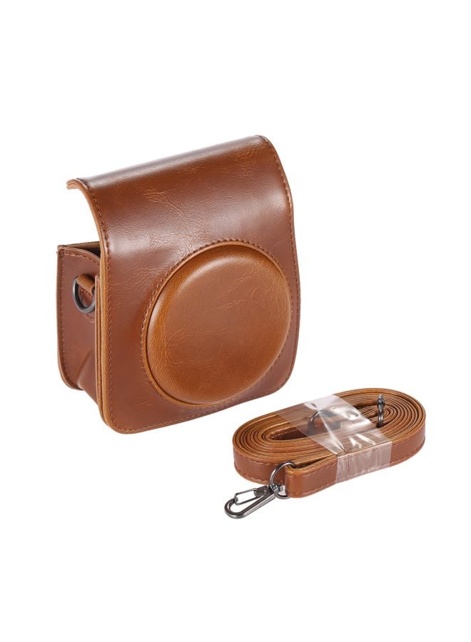 Case Cover With Strap For Fujifilm Instax Mini 70 Brown - Image 4