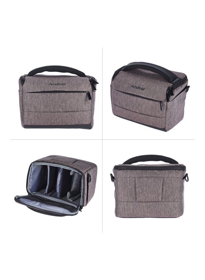 ANDOER Polyester DSLR Camera Shoulder Bag Grey/Black  - Image 5