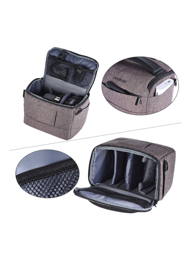 ANDOER Polyester DSLR Camera Shoulder Bag Grey/Black  - Image 4
