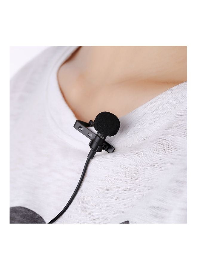 Generic - Portable Clip-On Lapel Lavalier Condenser Microphone LU-D3271 Black - Image 1